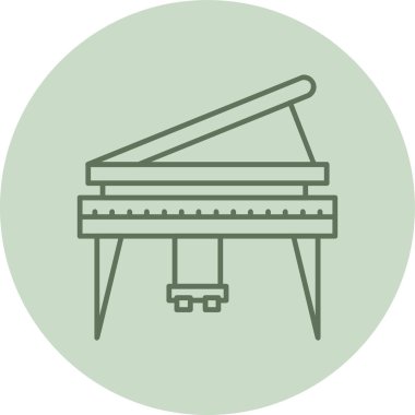 Piyano simgesi, vektör illüstrasyonu