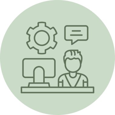 Müşteri desteği ikon vektör illüstrasyonu