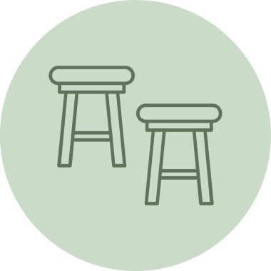 masa sandalyeleri ikon vektör illüstrasyonu
