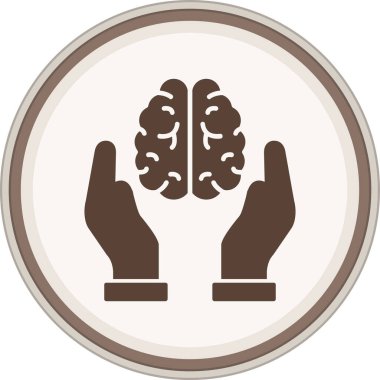 Beyin ikonu. vektör illüstrasyonu