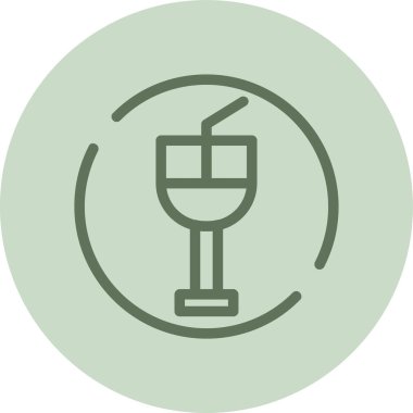 Kokteyl ikonu vektör illüstrasyonu