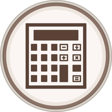 Hesap makinesi simge. Beyaz arka plan üzerinde Internet düğmesi.