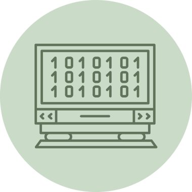 ikili kod. Web simgesi vektör illüstrasyonu
