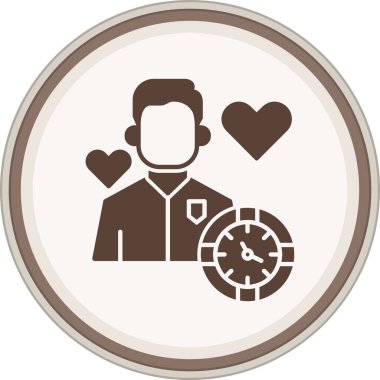 Kalbi olan bir saatin vektör çizimi