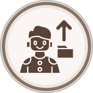 Kabartma simge vektöründe eşsiz bir adam