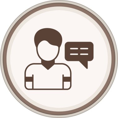 Bir adamla konuşma balonunun vektör çizimi