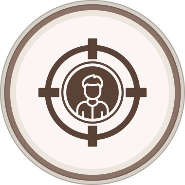 Hedef Glyph kahverengi daire. Web Kullanımı için Vektör İllüstrasyonu