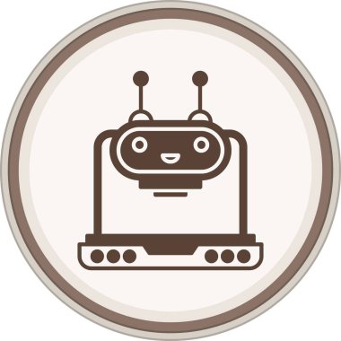 Moda Biçimli Robot Simgesi İzole Arkaplan