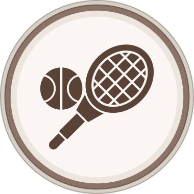 Bir tenis ikonunun vektör illüstrasyonu