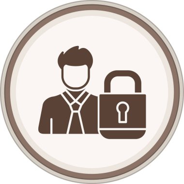 Kilit vektör illüstrasyonlu iş adamı