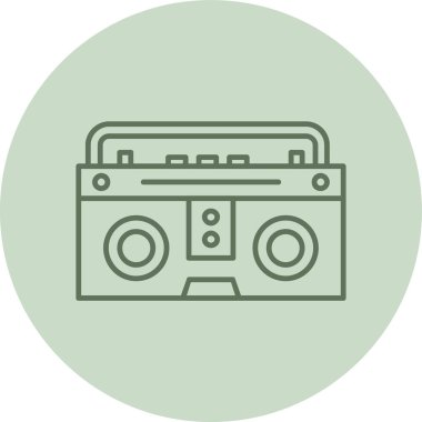 Retro biçimli radyo simgesi, vektör illüstrasyonu