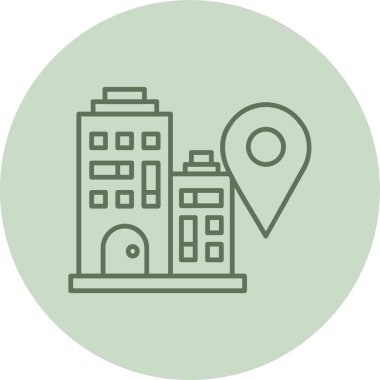 Benzersiz şehir binası ikon vektör çizimi