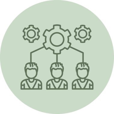 İş dünyası takım ikonu. Vektör biçimi düz sembol, gri renk, yuvarlak düğme. beyaz arkaplan