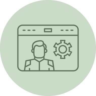 SEO Uzmanı Yeşil Çember. Web Kullanımı için Vektör İllüstrasyonu