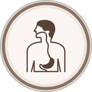 Yuvarlak işaret simgesi olan bir adam