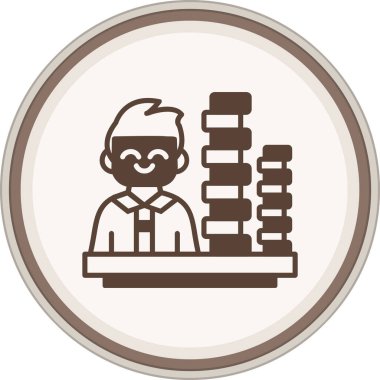 Bozuk para simgesi olan bir adamın vektör çizimi