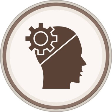 Baş vektör illüstrasyonlu beyin dişlileri