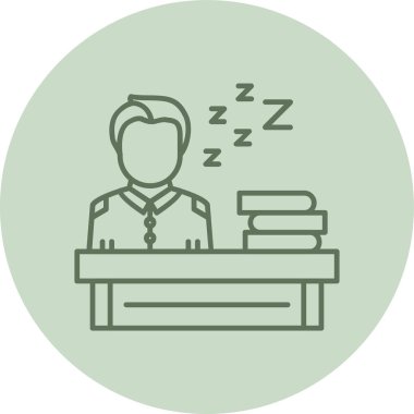 Uyku tulumundaki bir adamın vektör simgesi