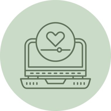 Laptop green Circle. Vector Illustration For Web Use