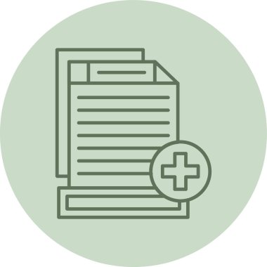 Tıbbi dosya simgesi. Web için pano vektör simgelerinin özet çizimi