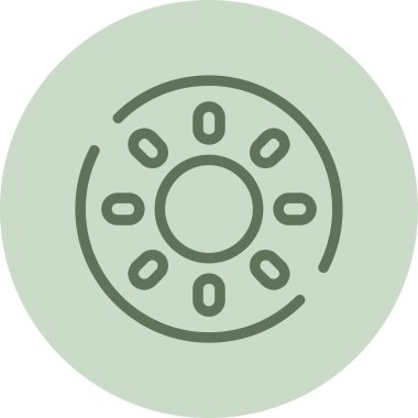 Güneş yeşili daire. Web Kullanımı için Vektör İllüstrasyonu