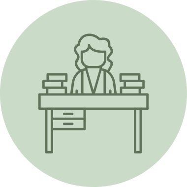 Ofis masası ikonu. Web için basit iş vektör simgeleri çizimi