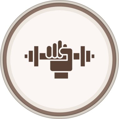 Dumbbell simgesi. Dumbbell vektör simgesi web için basit örnek
