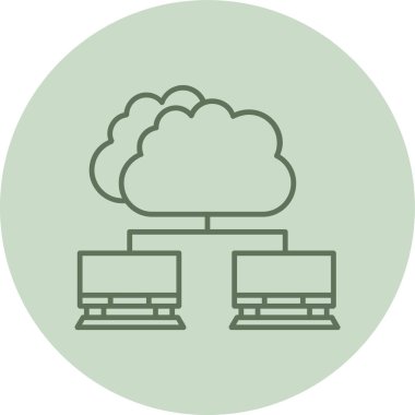 bulut hesaplama simgesi, vektör illüstrasyonu