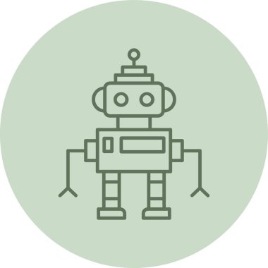 robot. Web simgesi basit illüstrasyon