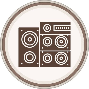 Ses hoparlörünün retro tarzı çizimi