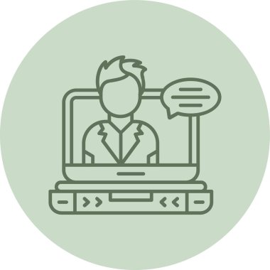 Laptop vektör resimleme simgesine sahip doktor