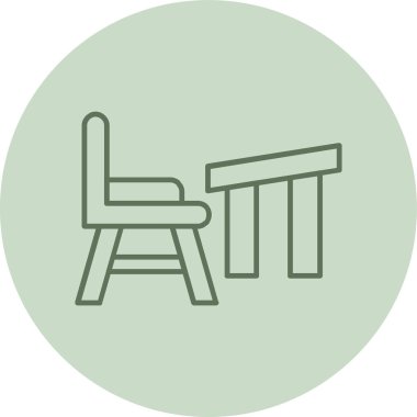 Sandalye simgesinin vektör illüstrasyonu