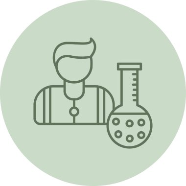 Tüplü bilim adamı, vektör simgesi