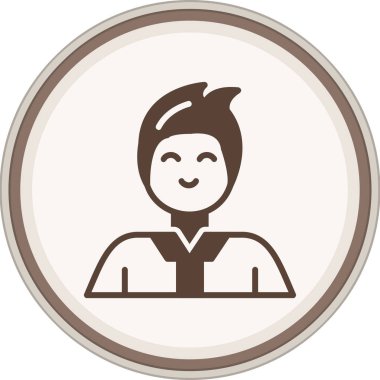 Yuvarlak simgesi olan bir adamın vektör çizimi