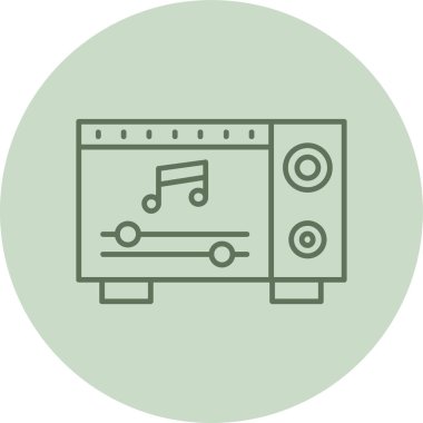 Müzik çalar. Basit resimleme