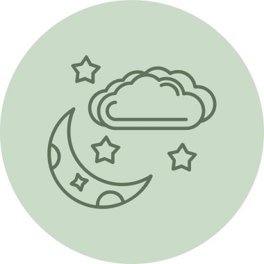 Ay ve yıldız ikonu. vektör illüstrasyonu