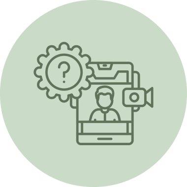 Çizgi simgesi olan video kamera, illüstrasyon konsepti, video kamera vektör işareti, vektör doğrusal sembolü