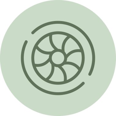 Çember dizaynında izole edilmiş bir hayran simgesinin çizimi