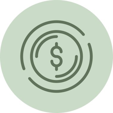 Dolar vektör ince çizgi simgesi