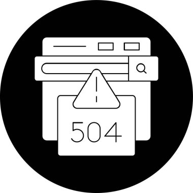 504 Hata simgesi, vektör illüstrasyonu basit tasarım