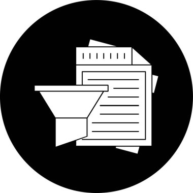 Simge filtreleniyor, vektör illüstrasyonu basit tasarım