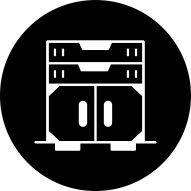 Çekmece simgesi, vektör illüstrasyonu basit tasarım