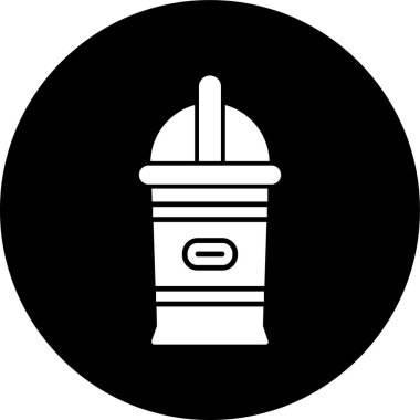 Milkshake simgesi, vektör illüstrasyonu basit tasarım
