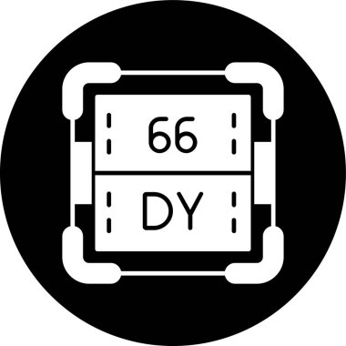 Dissprosium simgesi, vektör illüstrasyonu basit tasarım