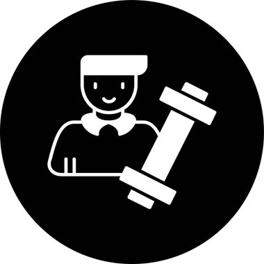 Fitness Eğitmeni simgesi, vektör çizimi basit tasarım