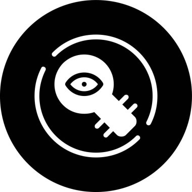 Büyütme cam göz simgesi, vektör illüstrasyonu basit tasarım