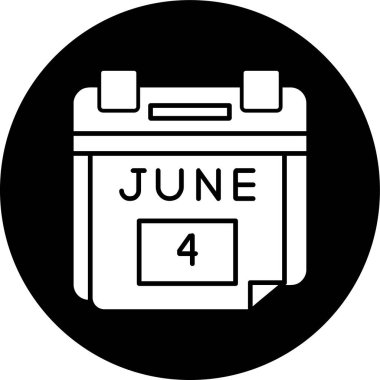 4 Haziran Tarih simgesi, vektör illüstrasyonu basit tasarım