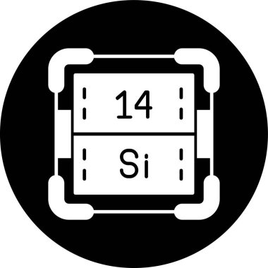 Silikon simgesi, vektör illüstrasyonu basit tasarım