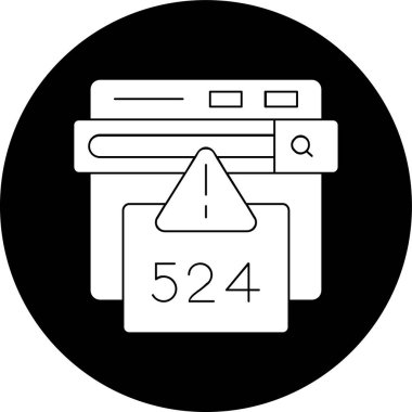 524 Hata simgesi, vektör illüstrasyonu basit tasarım