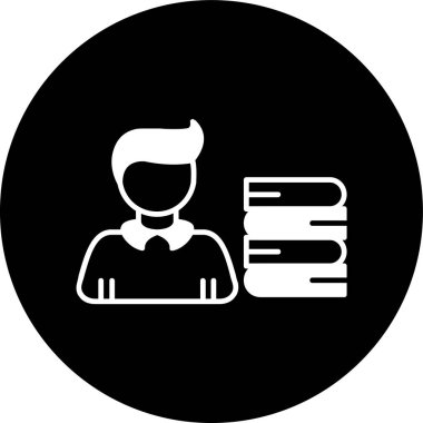 kitaplık simgesi, vektör illüstrasyonu basit tasarım